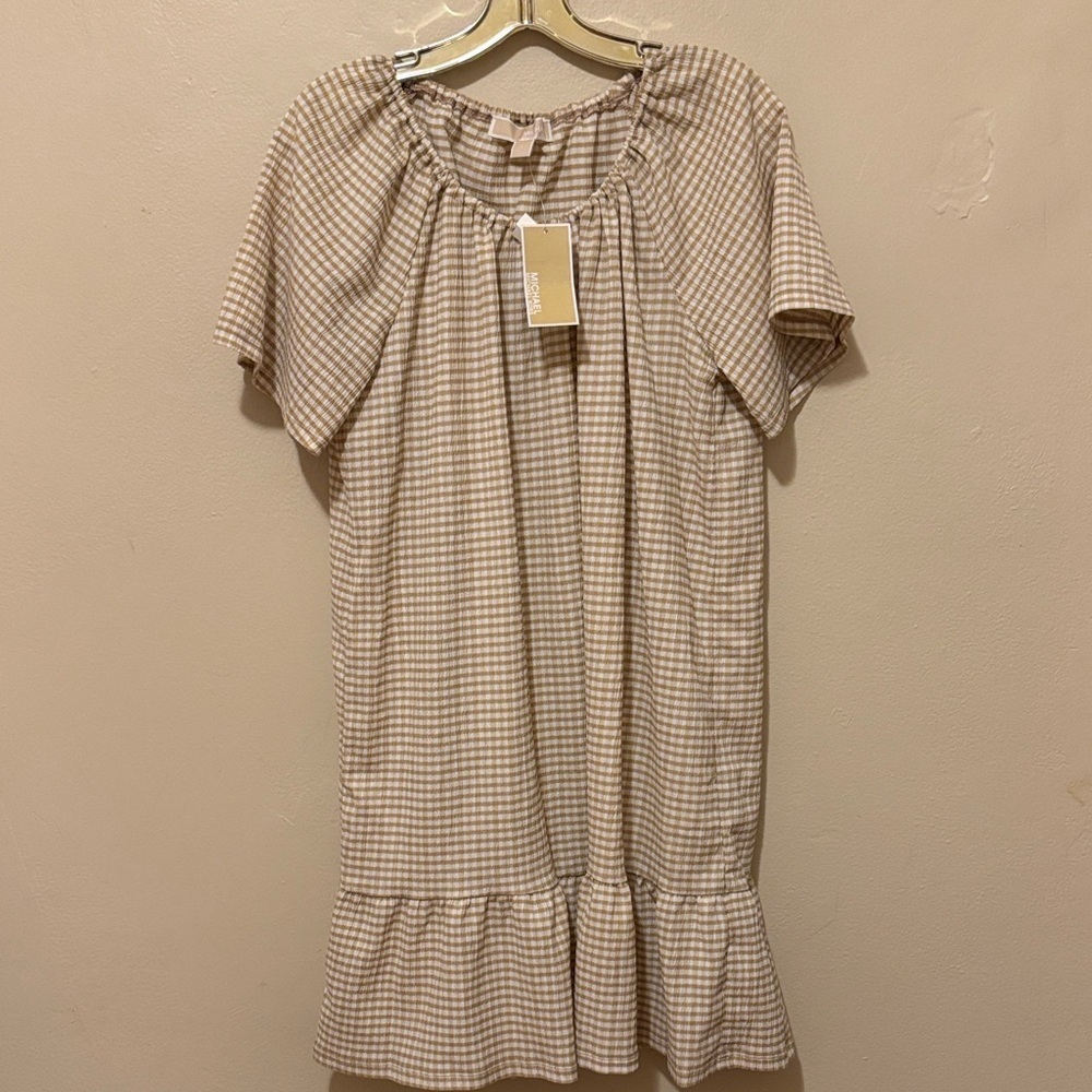 Michael Kors Beige Checkered Dress